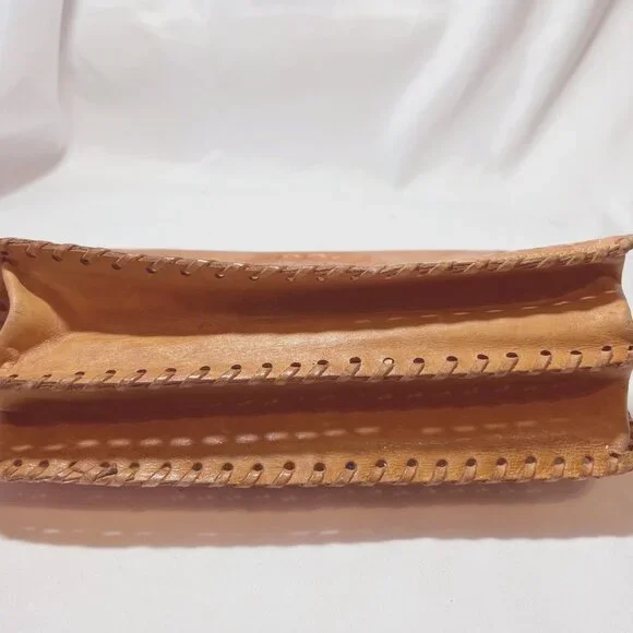 Costa Rica Leather Vintage Shoulder/Crossbody Bag-Removable Strap-Camel/Tan-Rose - Picture 15 of 15